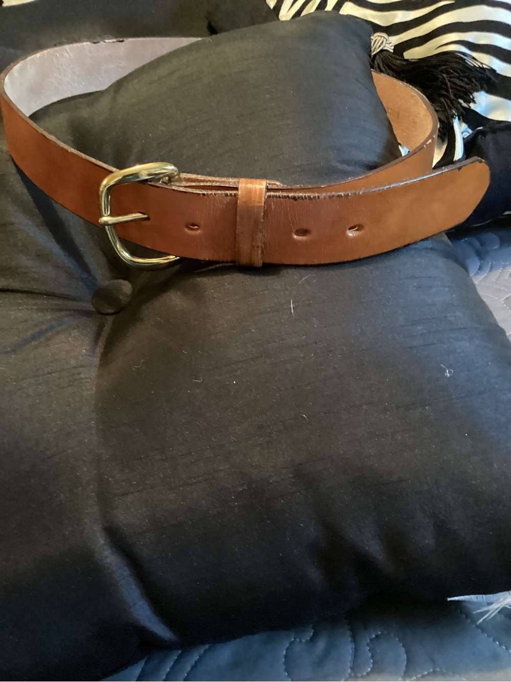 Burton Brown Leather Belt with Brass Buckle